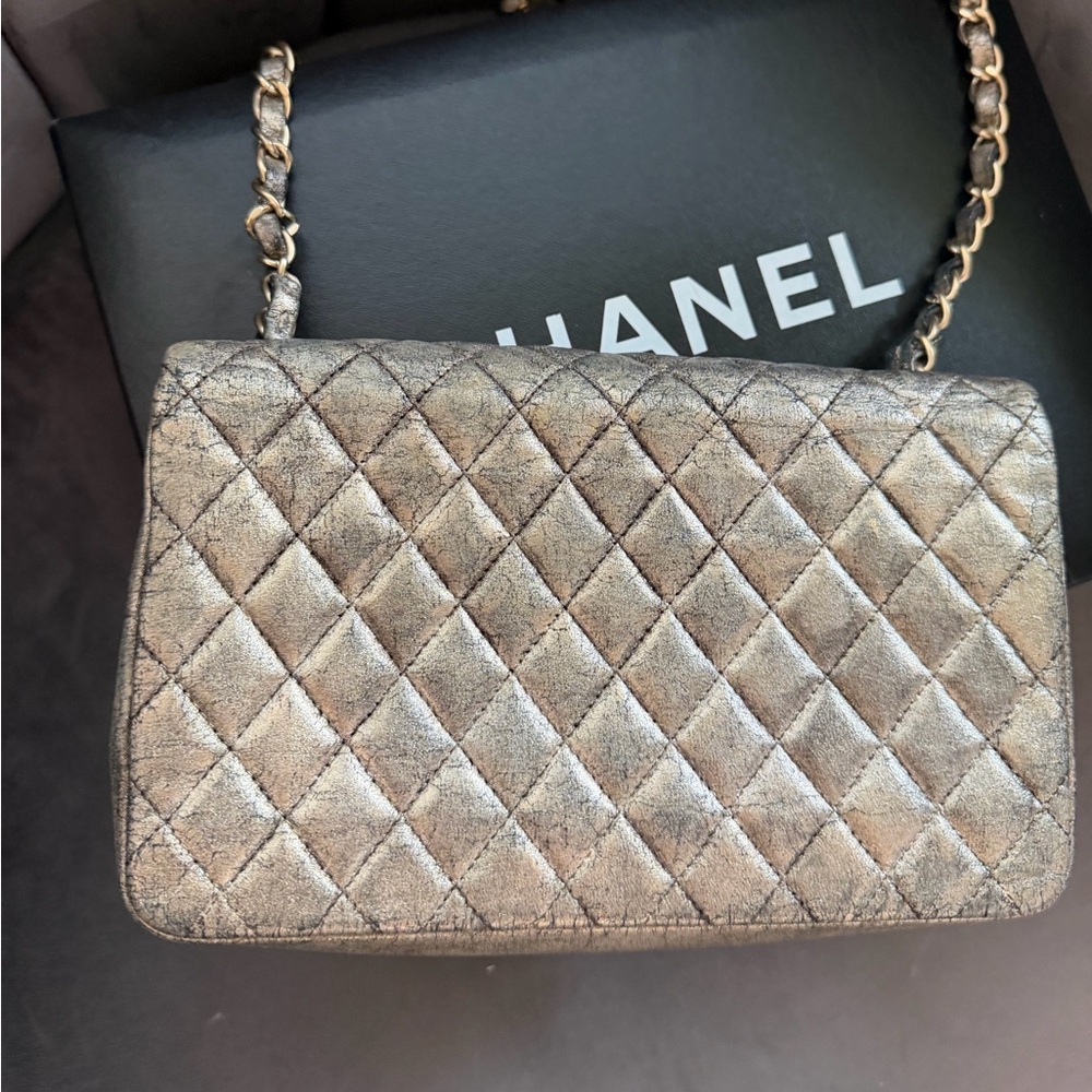 Limited Edition CHANEL Iridescent Classic Flap Bag with Crystal CC Lock - Picture 9 of 17